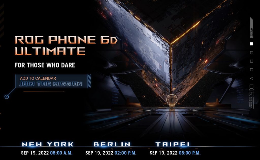 ASUS ROG Phone 6D with Dimensity 9000+ To Be Announced on September 19